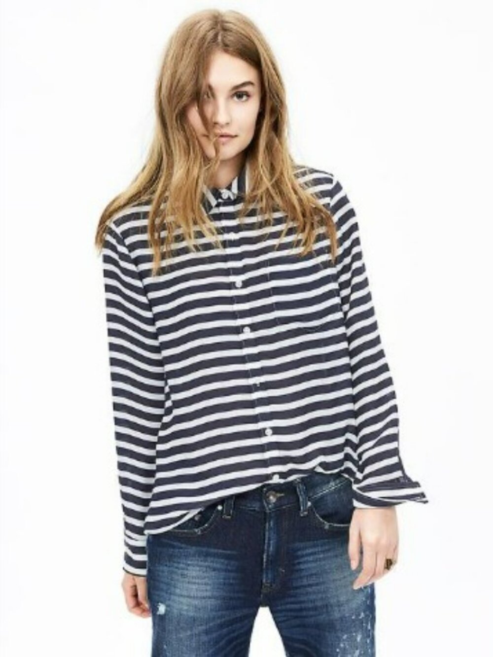 Banana Republic Striped Boyfriend Shirt
